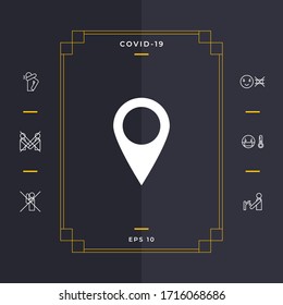 Map pointer icon. Graphic elements for your design