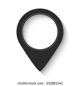 map pointer icon - gray vector illustration with shadow