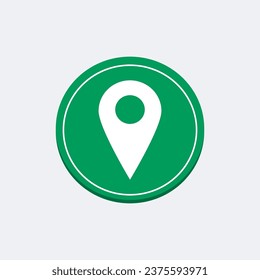 map pointer with icon green transparant background vector, 3d place icon element
