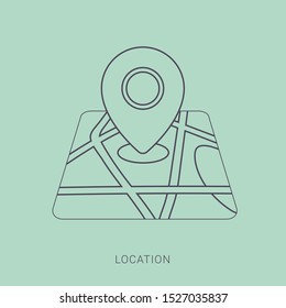 Map pointer icon. illustration of world map pointer vector icon for web.