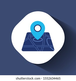 Map pointer icon. illustration of world map pointer vector icon for web.