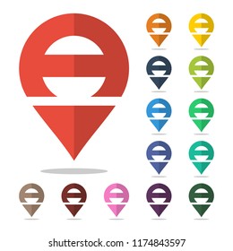 map pointer icon with initial combination of letter A