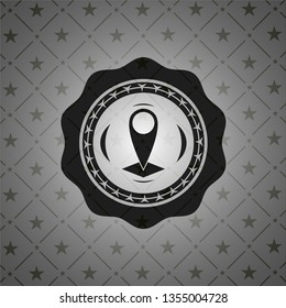 map pointer icon inside black badge