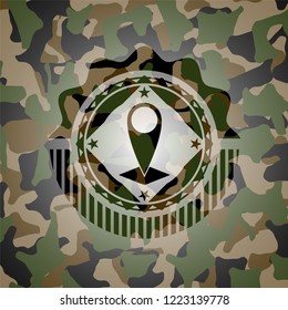 map pointer icon inside camo texture