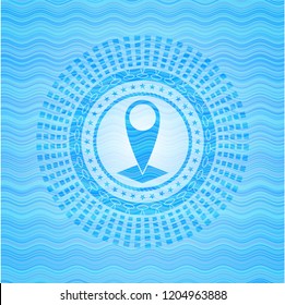 map pointer icon inside water representation style badge.