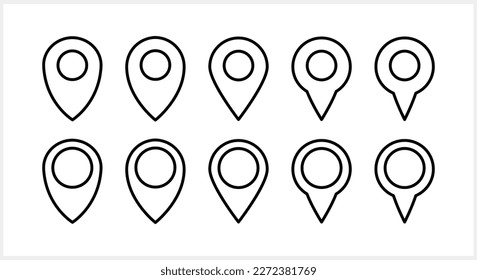 Map pointer icon isolated. GPS location symbol. Sketch Vector stock illustration. EPS 10