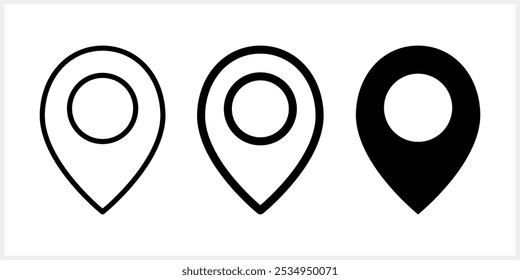 Map pointer icon isolated. GPS location symbol. Vector stock illustration