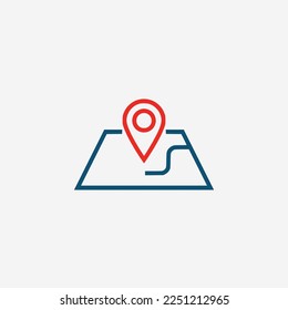 map pointer icon isolated on white