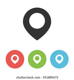 Map pointer icon isolated on white