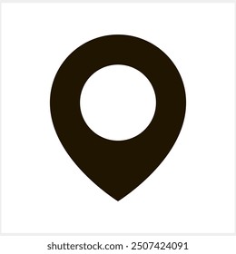 Map pointer icon isolated. Stencil GPS location symbol. Vector stock illustration