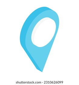 Map pointer icon in isometric 3d style on a white background