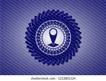 map pointer icon with jean texture