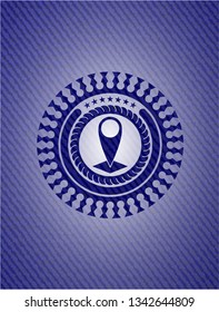 map pointer icon with jean texture