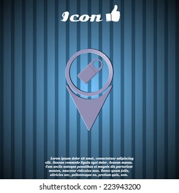 Map pointer to the icon label price. Vector illustration