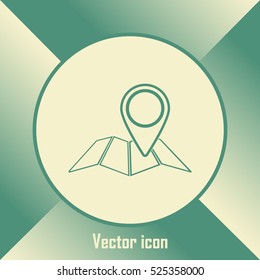 Map pointer icon. Line icon