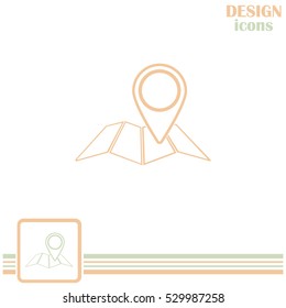 Map pointer icon. Line icon