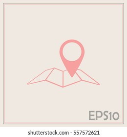 Map pointer icon. Line icon