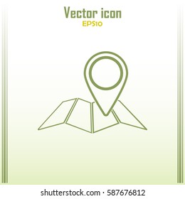 Map pointer icon. Line icon