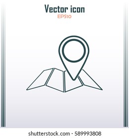 Map pointer icon. Line icon