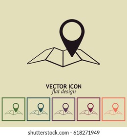 Map pointer icon. Line icon