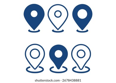 Ícone do ponteiro do mapa - Ilustração do vetor do marcador de localização para aplicativos de navegação e GPS