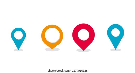 Map pointer icon, location pin vector symbol - Vector