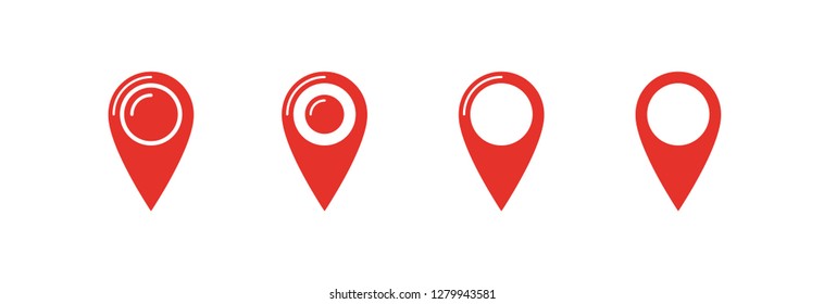 Map pointer icon, location pin vector symbol