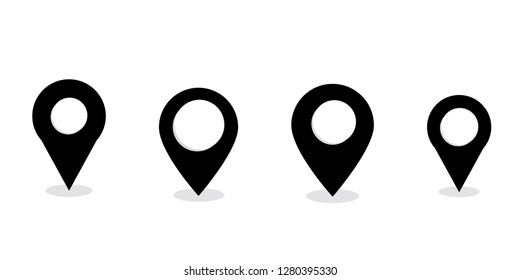 Map pointer icon, location pin vector symbol - Vector