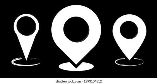 Map pointer icon, location pin vector symbol - Vector