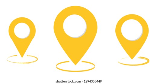 Map pointer icon, location pin vector symbol - Vector