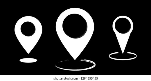 Map pointer icon, location pin vector symbol - Vector
