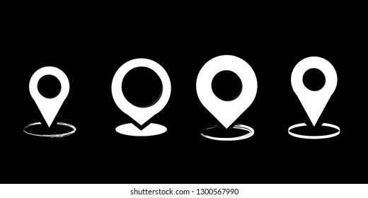 Map pointer icon, location pin vector symbol - Vector