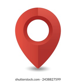 Map pointer icon, location pin symbol, 3d vector illustration	
