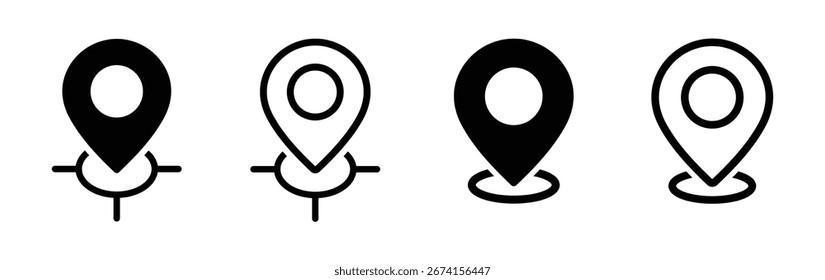 Map pointer icon. Location ping icon