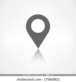 Map pointer icon. Location symbol.