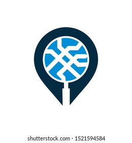map pointer icon logo vector