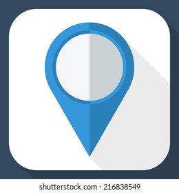 Map pointer icon with long shadow