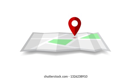 Map pointer icon with mini map in flat style design vector illustration