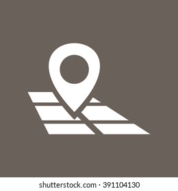  Map Pointer Icon on Dark Gray Color. Eps-10.