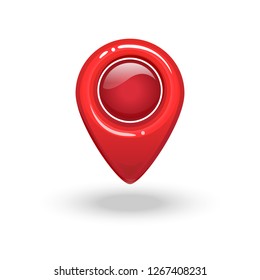 Map pointer icon. Red marker. Vector illustration.