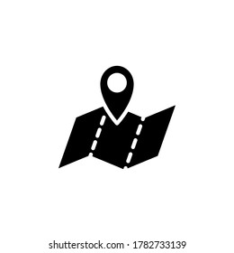 map pointer and map icon. regional map, location Simple sign, logo. 