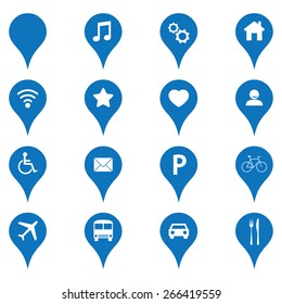 Map pointer icon set