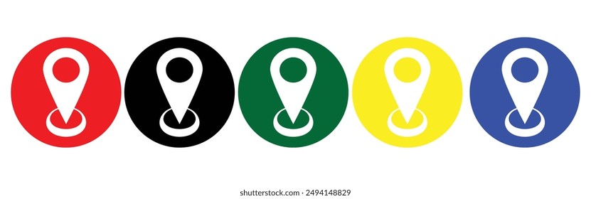 Map pointer icon set, GPS, pin location icon, vector illustration ,design eps 10