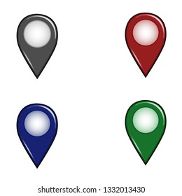 Map pointer icon. Sign, symbol, element. Vector isolated illustration. Information communication technology. Vector map city. Vector illustration template. Button icon.