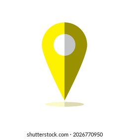 Map pointer icon, simple GPS location symbol on white background. Flat design style. EPS 10 vector.