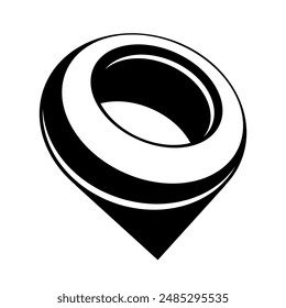 Map pointer icon. Symbol or emblem. Vector illustration
