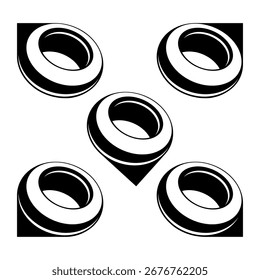 Map pointer icon. Symbol or emblem. Vector illustration