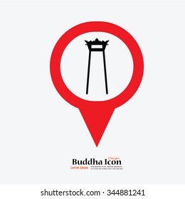 Map Pointer Icon temple  sign. Temple.vector illustration. 