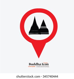 Map Pointer Icon temple  sign. Temple.vector illustration.