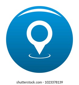 Map pointer icon vector blue circle isolated on white background 